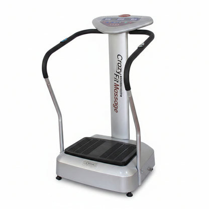 Vibration machine with labeled parts on a white background