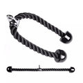 Black twisted rope dog leash with metal clasp on a white background