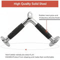 Hand grip with rubber hand grips and protective chrome finish, labeled 'High Quality Solid Steel'.