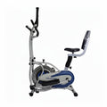 White and blue elliptical trainer on a white background