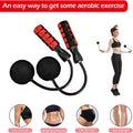 Jump rope with red handles and black cable, used for aerobic exercise, on a white background.