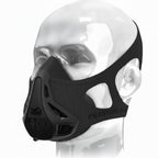 Black and gray athletic mask with 'Phantom Athletics' branding on a white background