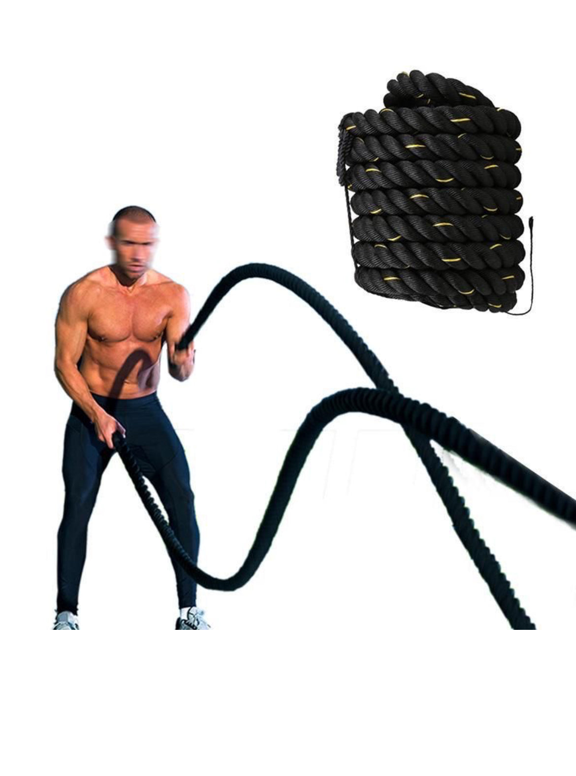 Black rope 12m with thimble