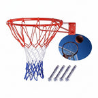 Basketball Hoop Wall Mounted with Net and Fixtures Complete Set, Basketball Hoop Indoor & Outdoor for Girls Boys Adults - Standard Full Size 45cm Red
