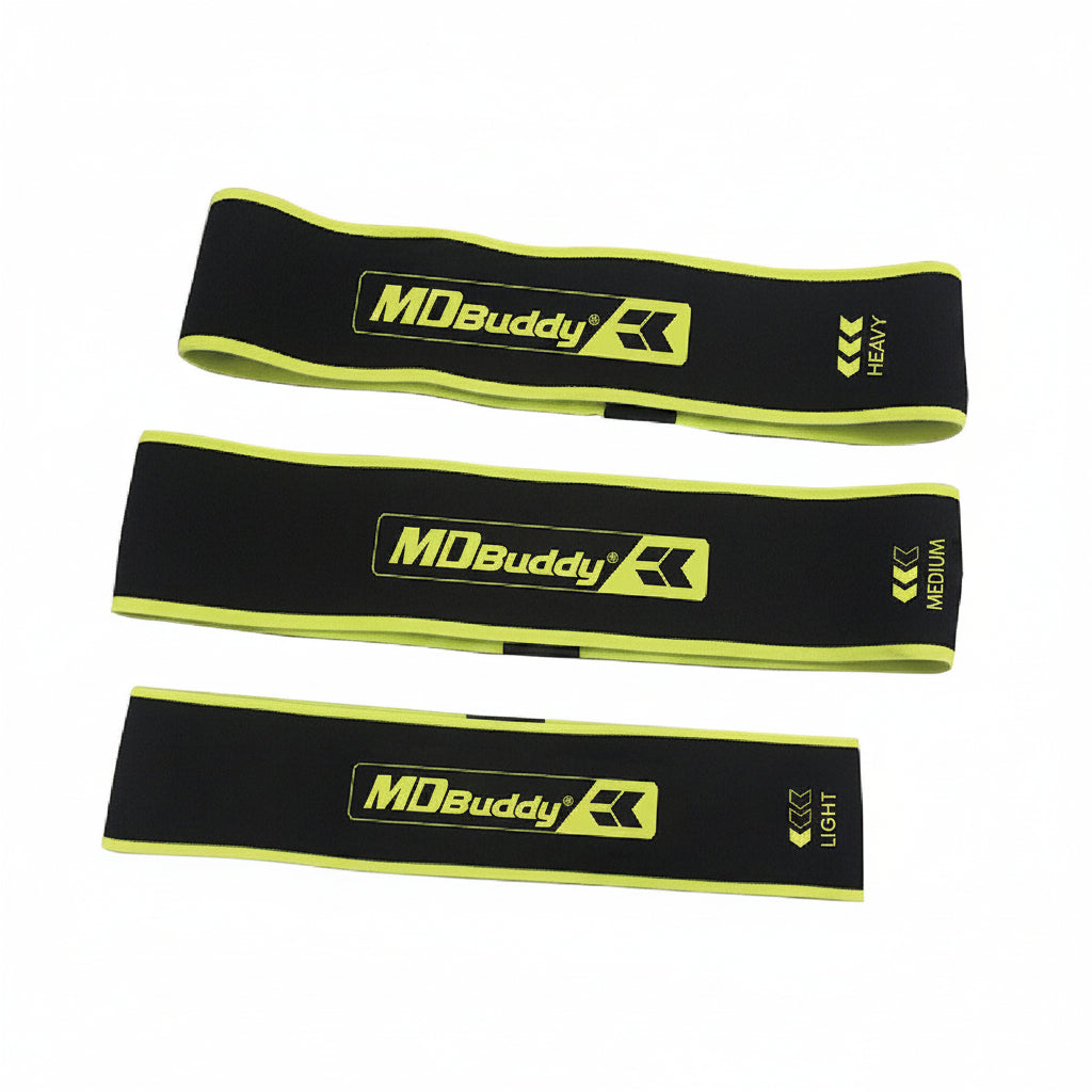 Three resistance bands from MD Buddy 
