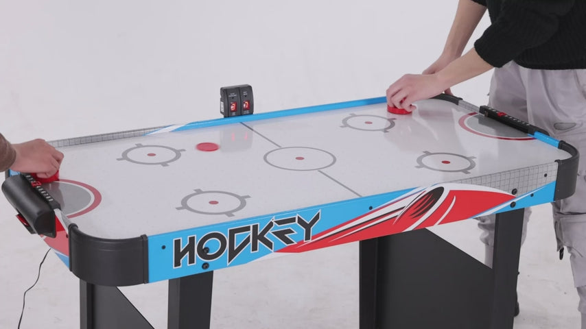 48in Air Hockey Table for Kids and Adults, Portable Air Hockey Game Table w/LED Scoreboard, 2 Pucks, 2 Pushers, Powerful 12V Motor for Home, Game Room, Bar