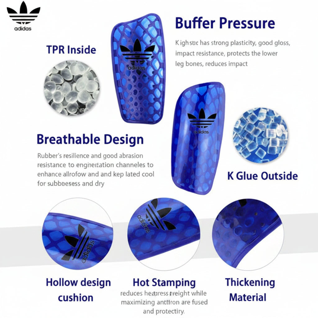 Meadawgs®2 Pieces Football Shin Pads Lightweight Soccer Shin Guards Breathable Sports Impact-Resistant Gear for Developing Sportspeople, Kids, Training Blue L|Sporting Goods|Team Sports|Soccer
