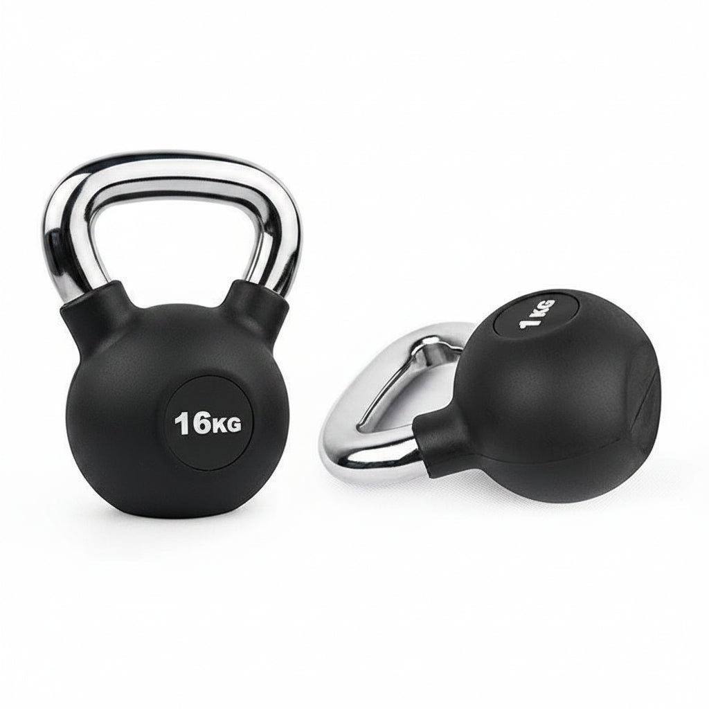 Cast Iron Kettlebell Dumbbells Nickel Handle - Workout - Weight Lifting - Fitness Grip Weights Ball (1 Piece)
