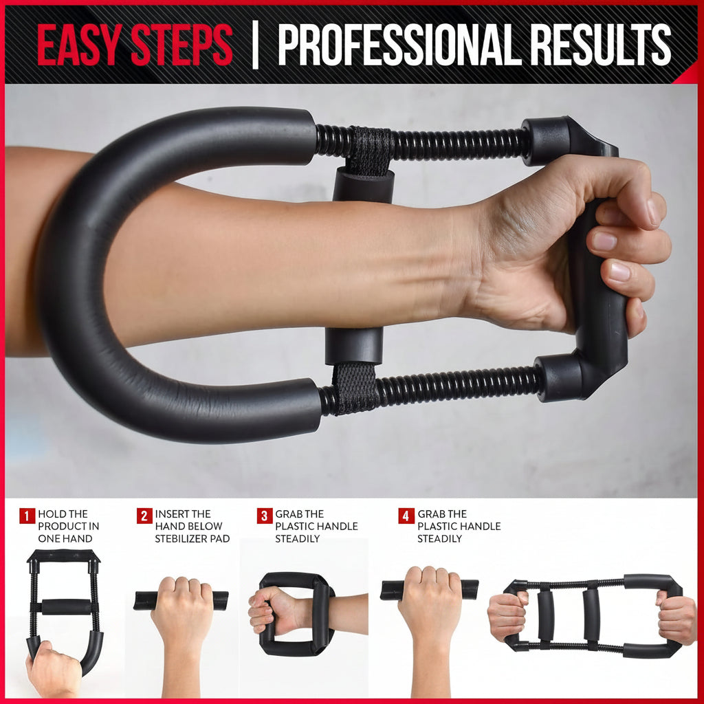 Hand exerciser with step-by-step instructions 